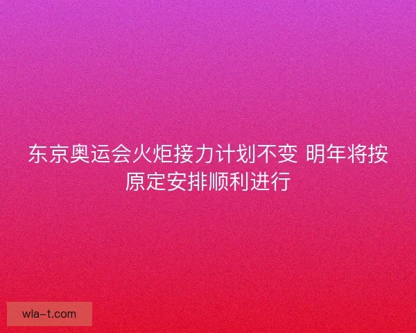 东京奥运会火炬接力计划不变 明年将按原定安排顺利进行 东京奥运会火炬接力计划不变 明年将按原定安排顺利进行