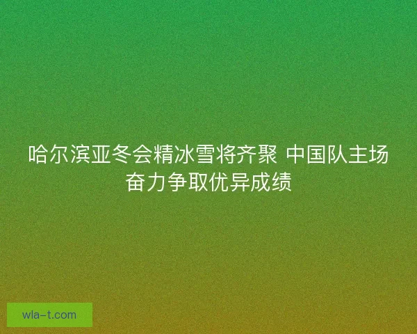 哈尔滨亚冬会精冰雪将齐聚 中国队主场奋力争取优异成绩
