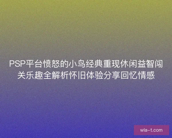 PSP平台愤怒的小鸟经典重现休闲益智闯关乐趣全解析怀旧体验分享回忆情感