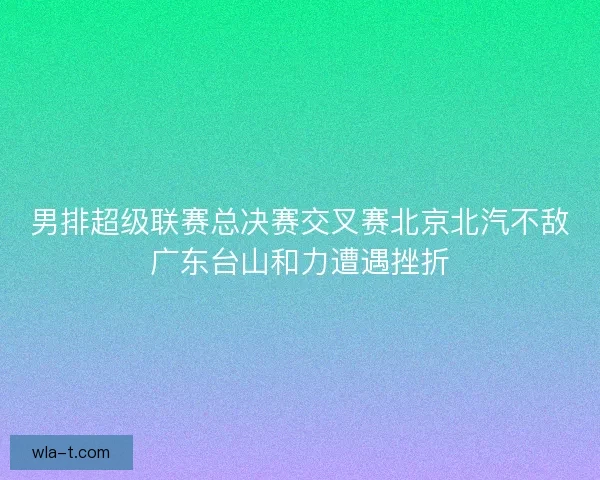男排超级联赛总决赛交叉赛北京北汽不敌广东台山和力遭遇挫折